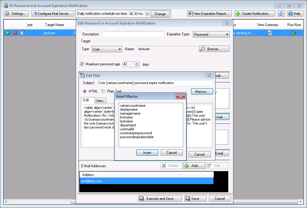 Password Expiration Notifier
